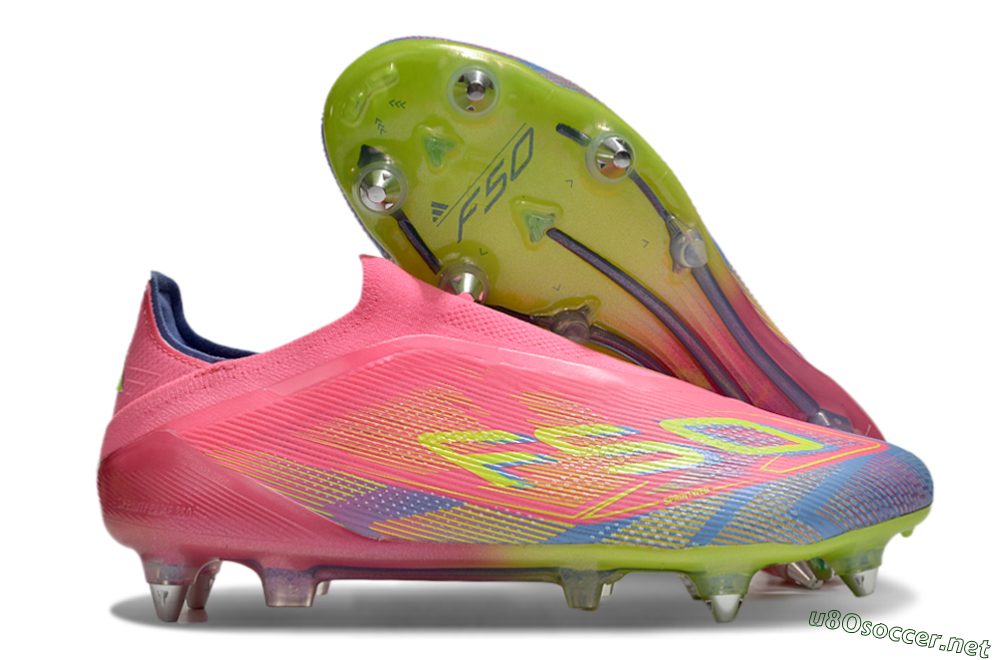 Men's Adidas F50 Elite Laceless SG Football Boots - Red/Yellow/Blue 2