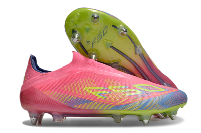 Men's Adidas F50 Elite Laceless SG Football Boots - Red/Yellow/Blue