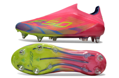 Men's Adidas F50 Elite Laceless SG Football Boots - Red/Yellow/Blue