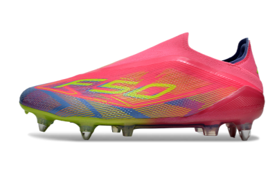 Men's Adidas F50 Elite Laceless SG Football Boots - Red/Yellow/Blue