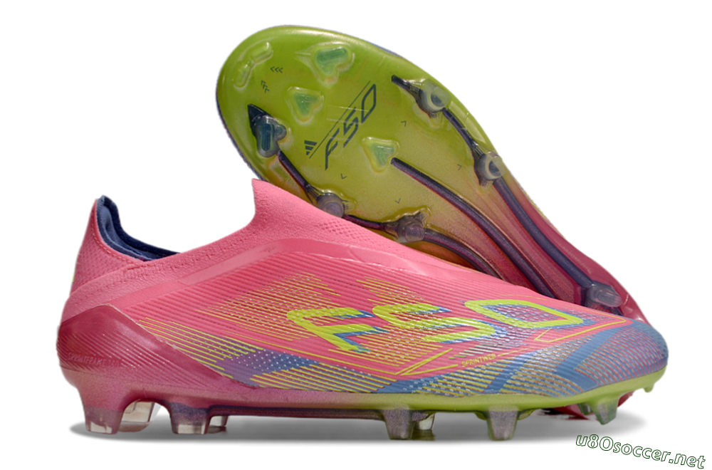 Men's Adidas F50 Elite Laceless FG Football Boots - Red/Yellow/Blue 2