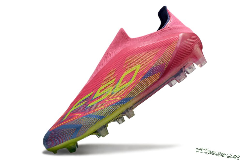 Men's Adidas F50 Elite Laceless FG Football Boots - Red/Yellow/Blue 5