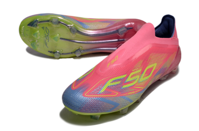 Men's Adidas F50 Elite Laceless FG Football Boots - Red/Yellow/Blue
