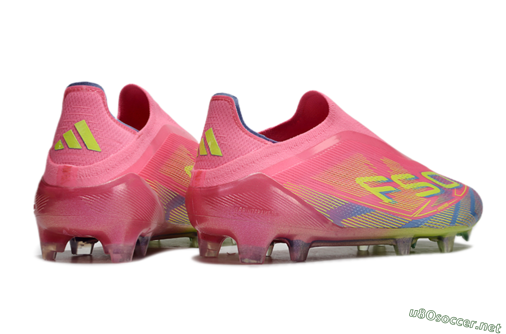 Men's Adidas F50 Elite Laceless FG Football Boots - Red/Yellow/Blue 6