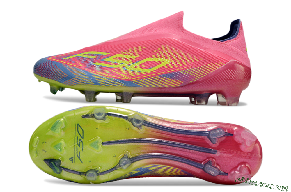 Men's Adidas F50 Elite Laceless FG Football Boots - Red/Yellow/Blue 1
