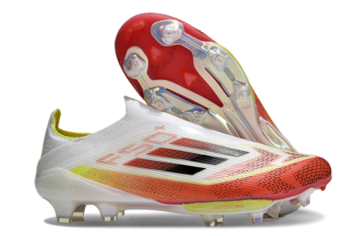 Men's Adidas F50+ Lightstrike Elite Laceless FG Football Boots - Red/White/Yellow