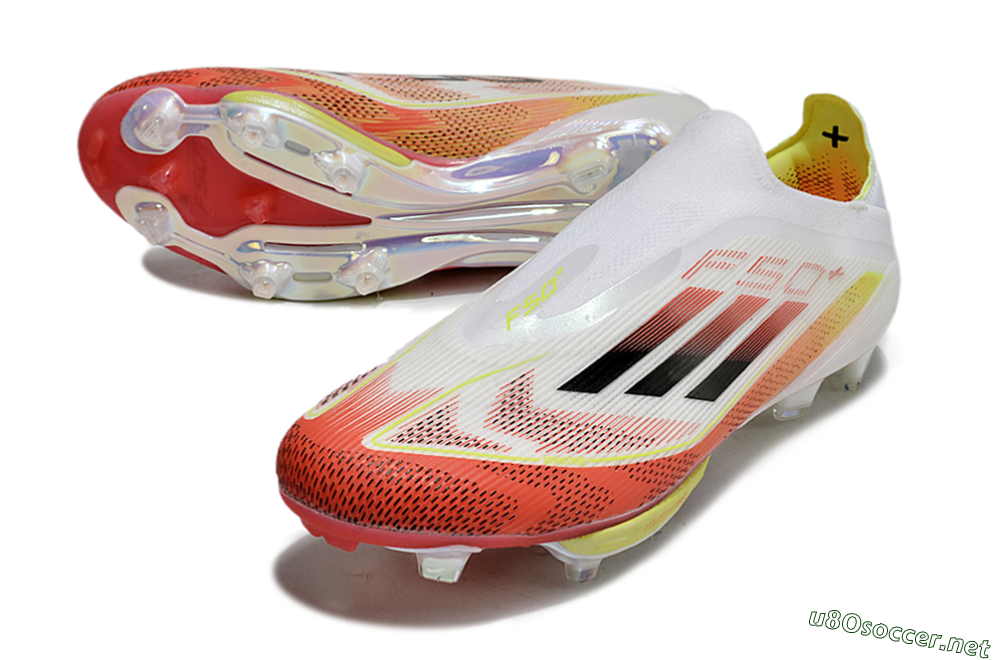 Men's Adidas F50+ Lightstrike Elite Laceless FG Football Boots - Red/White/Yellow 3