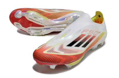 Men's Adidas F50+ Lightstrike Elite Laceless FG Football Boots - Red/White/Yellow