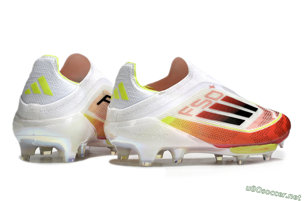 Men's Adidas F50+ Lightstrike Elite Laceless FG Football Boots - Red/White/Yellow 6