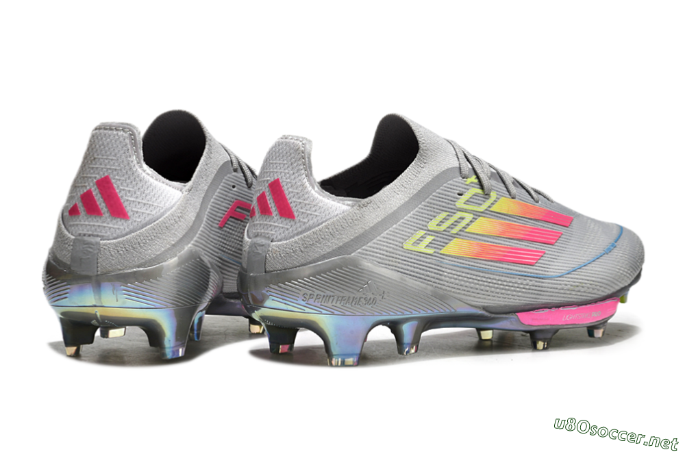 Men's Adidas F50+ Lightstrike Elite FG Football Boots - Grey/Pink/Yellow 6