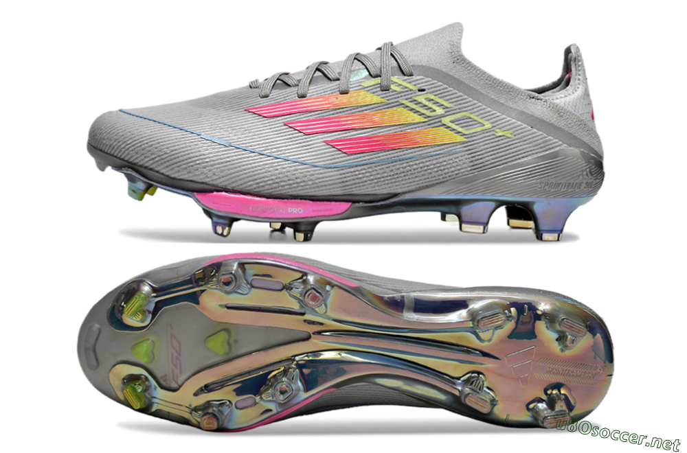 Men's Adidas F50+ Lightstrike Elite FG Football Boots - Grey/Pink/Yellow 1