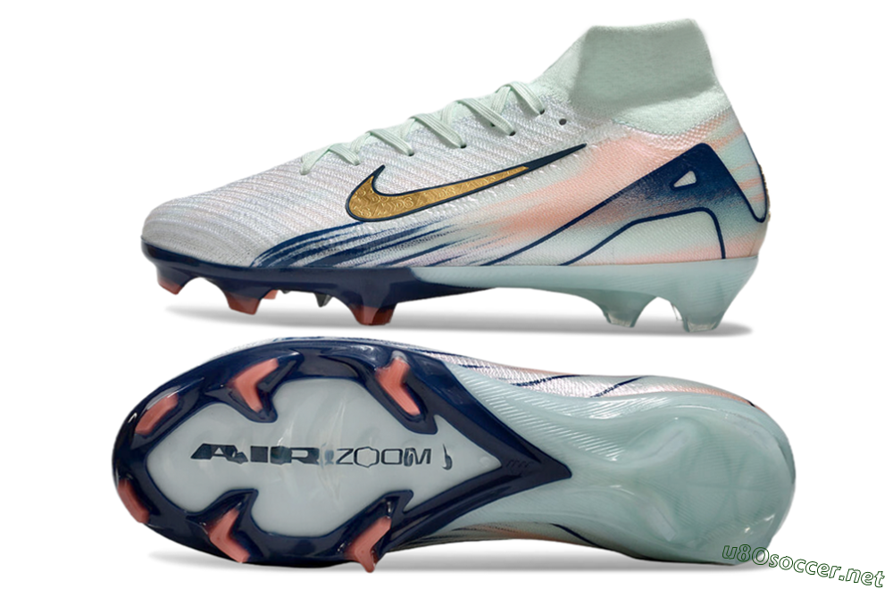 Unisex Nike Air Zoom Mercurial Superfly 10 Elite FG Football Boots - White/Pink/Blue 1