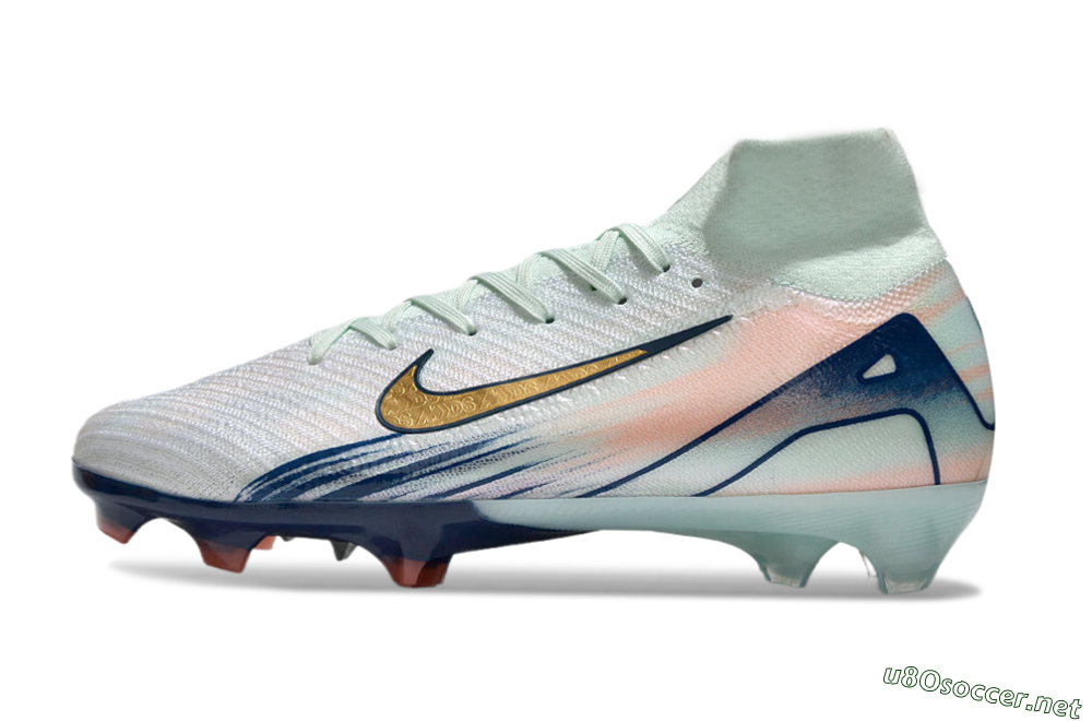 Unisex Nike Air Zoom Mercurial Superfly 10 Elite FG Football Boots - White/Pink/Blue 0