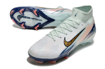 Unisex Nike Air Zoom Mercurial Superfly 10 Elite FG Football Boots - White/Pink/Blue