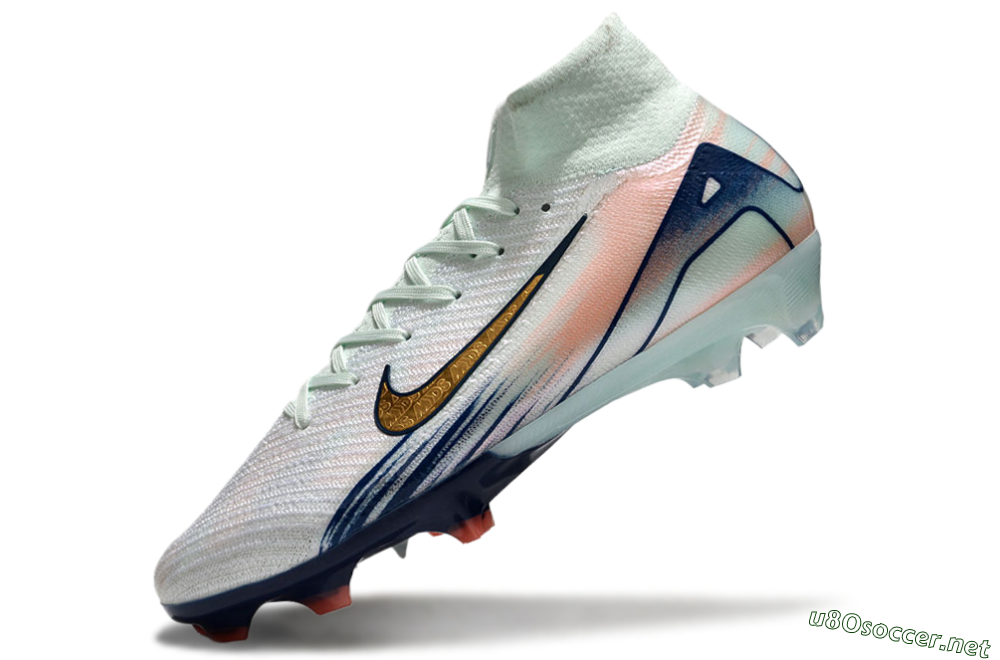 Unisex Nike Air Zoom Mercurial Superfly 10 Elite FG Football Boots - White/Pink/Blue 5