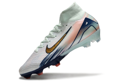 Unisex Nike Air Zoom Mercurial Superfly 10 Elite FG Football Boots - White/Pink/Blue