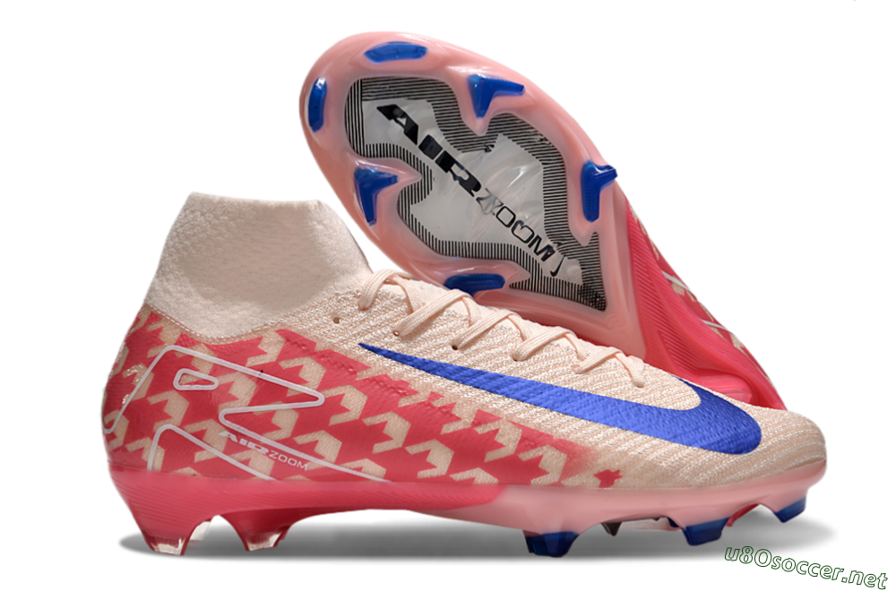 Unisex Nike Air Zoom Mercurial Superfly 10 Elite FG Football Boots - Pink/Blue/Red 2