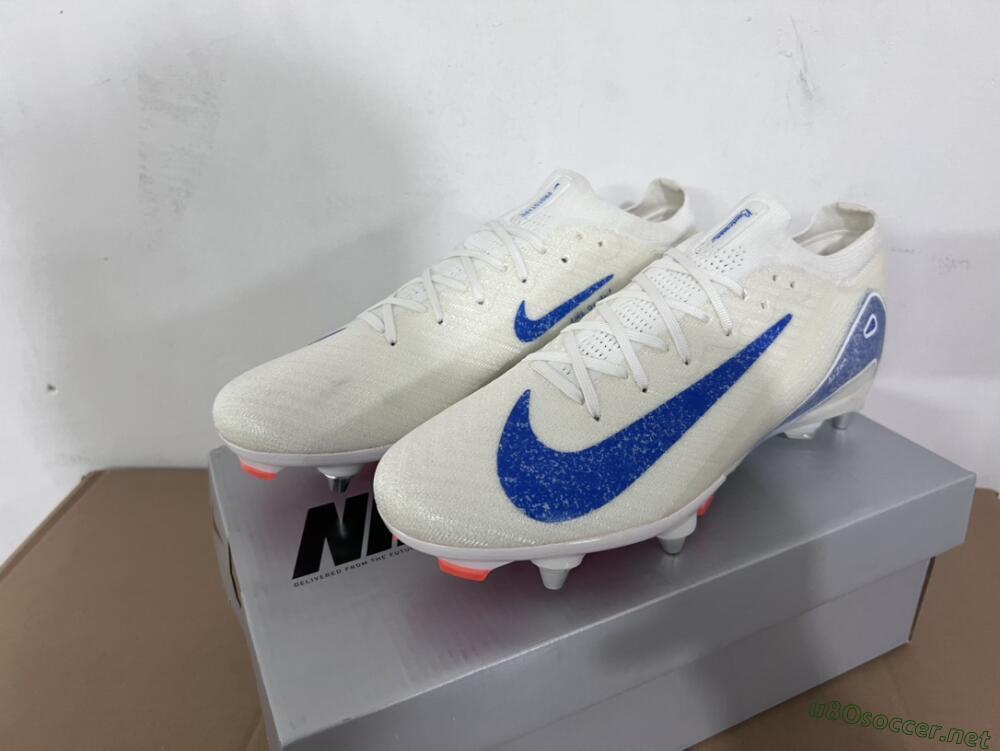 Men's Nike Air Zoom Mercurial Vapor 16 Elite SG Football Boots - Beige/Blue/White