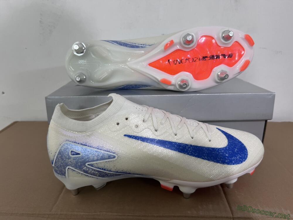Men's Nike Air Zoom Mercurial Vapor 16 Elite SG Football Boots - Beige/Blue/White