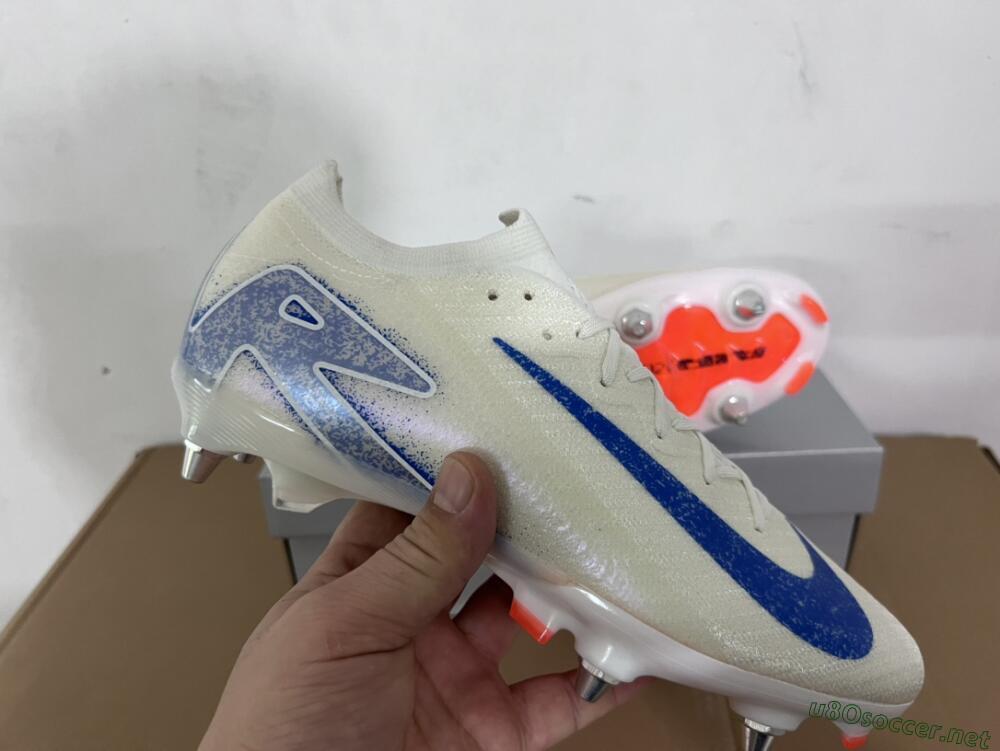 Men's Nike Air Zoom Mercurial Vapor 16 Elite SG Football Boots - Beige/Blue/White