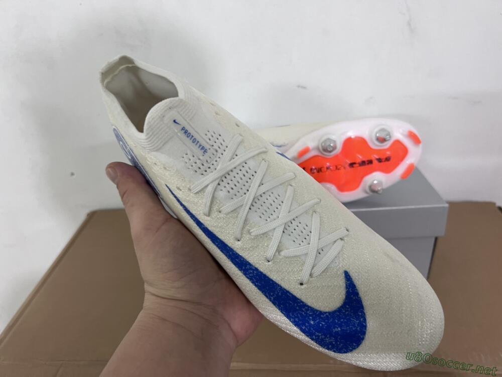 Men's Nike Air Zoom Mercurial Vapor 16 Elite SG Football Boots - Beige/Blue/White