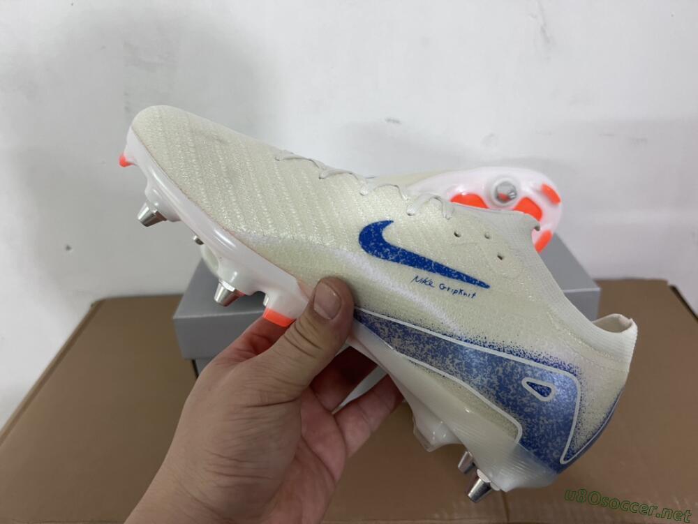Men's Nike Air Zoom Mercurial Vapor 16 Elite SG Football Boots - Beige/Blue/White