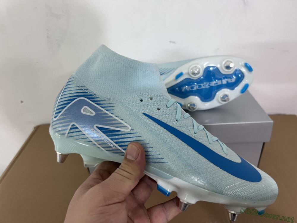 Men's Nike Air Zoom Mercurial Superfly 10 Elite SG Football Boots - Jade/Blue/White
