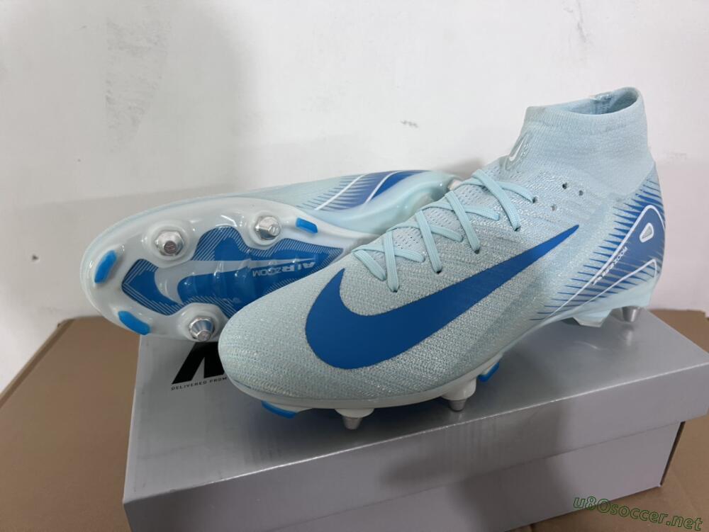 Men's Nike Air Zoom Mercurial Superfly 10 Elite SG Football Boots - Jade/Blue/White