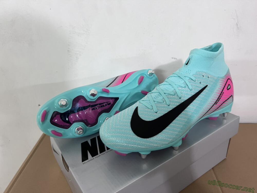 Men's Nike Air Zoom Mercurial Superfly 10 Elite SG Football Boots - Jade/Black/Pink