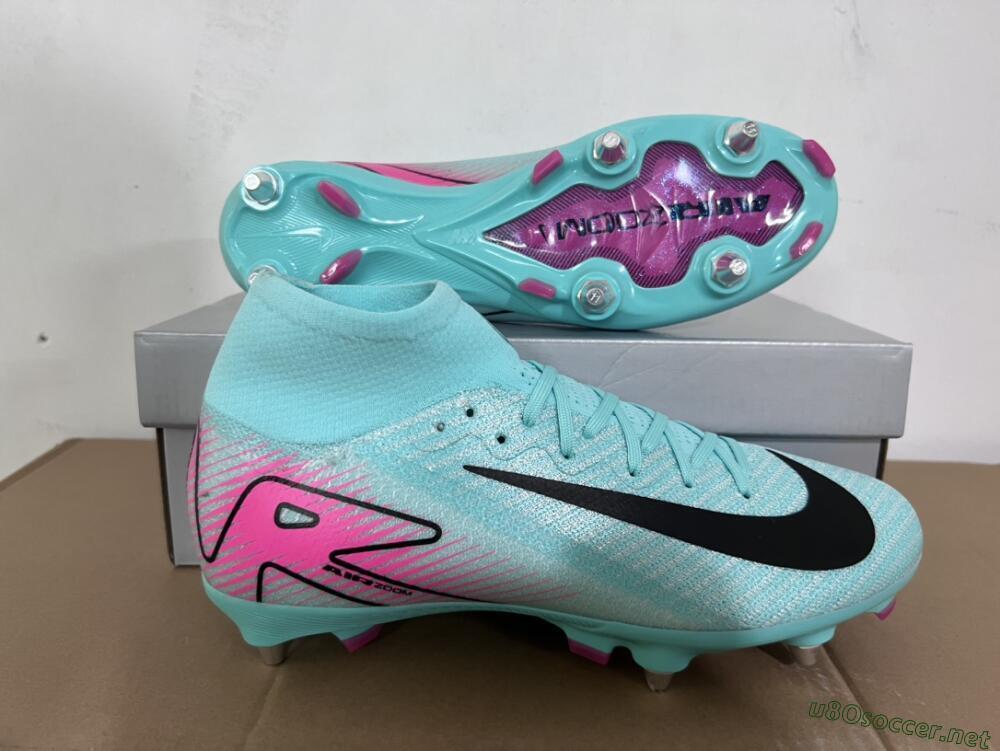 Men's Nike Air Zoom Mercurial Superfly 10 Elite SG Football Boots - Jade/Black/Pink