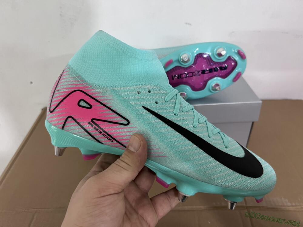Men's Nike Air Zoom Mercurial Superfly 10 Elite SG Football Boots - Jade/Black/Pink