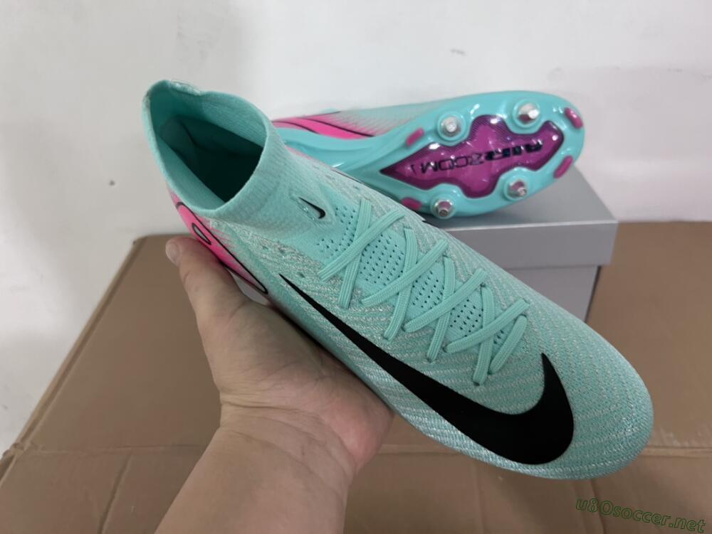 Men's Nike Air Zoom Mercurial Superfly 10 Elite SG Football Boots - Jade/Black/Pink