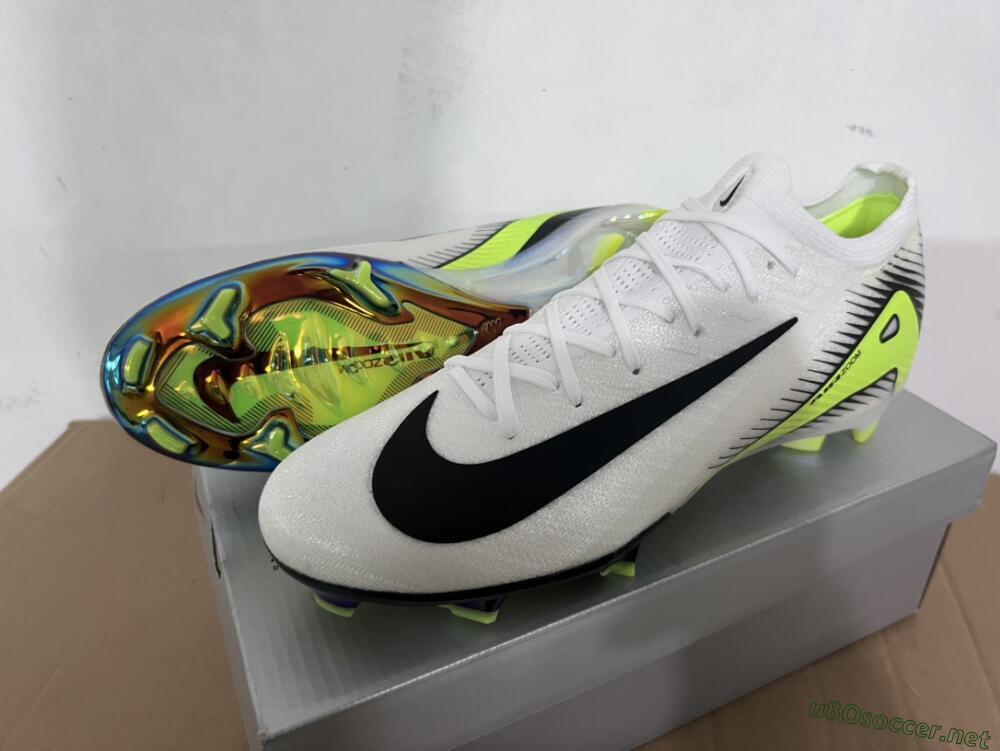 Unisex Nike Air Zoom Mercurial Vapor 16 Elite FG Football Boots - White/Black/Yellow