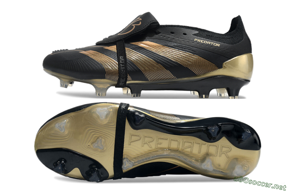 Men's Adidas Predator Elite Foldover Tongue FG Football Boots - Black/Gold 1