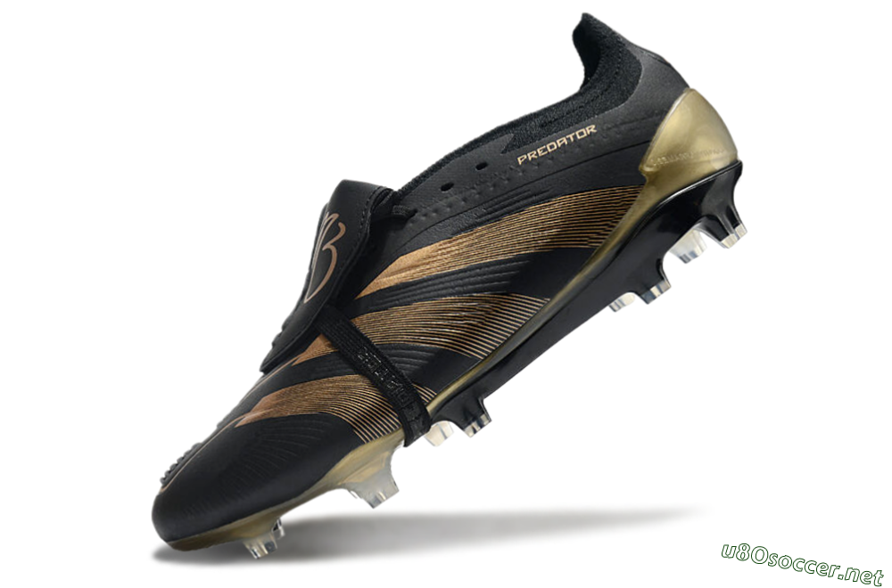Men's Adidas Predator Elite Foldover Tongue FG Football Boots - Black/Gold 5