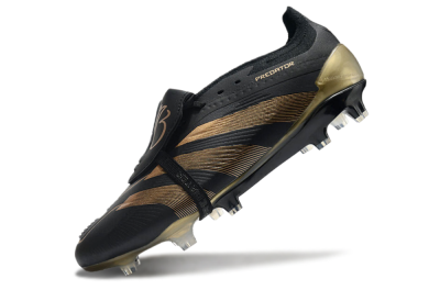 Men's Adidas Predator Elite Foldover Tongue FG Football Boots - Black/Gold