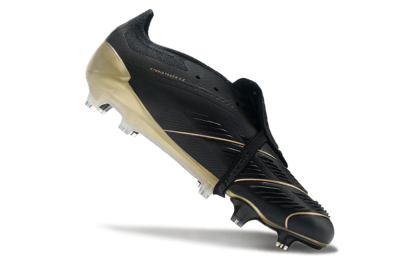 Men's Adidas Predator Elite Foldover Tongue FG Football Boots - Black/Gold