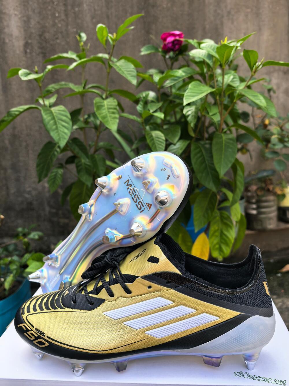 Men's Adidas F50 Elite SG Football Boots - Gold/Black/White