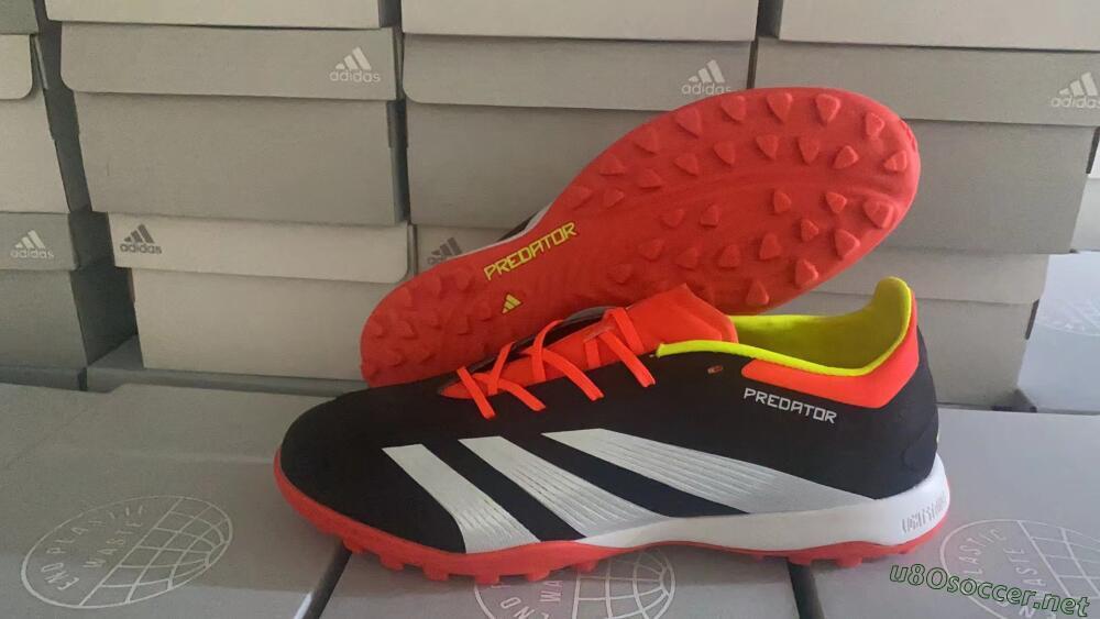 Men's Adidas Predator 24 Elite TF Football Shoes - Black/White/Orange