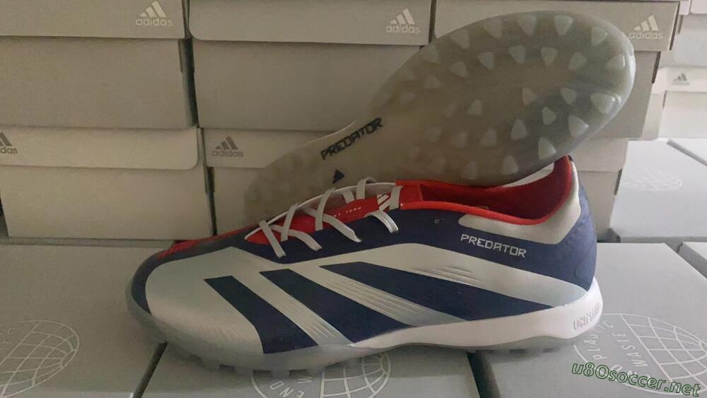 Unisex Adidas Predator 24 Elite TF Football Shoes - Silver/Blue/Red
