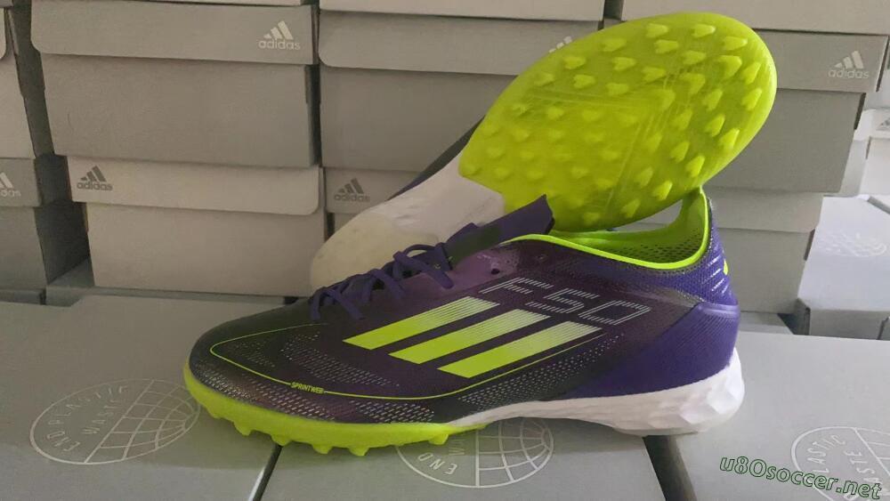 Unisex Adidas F50 Elite TF Football Shoes - Purple/Yellow/White