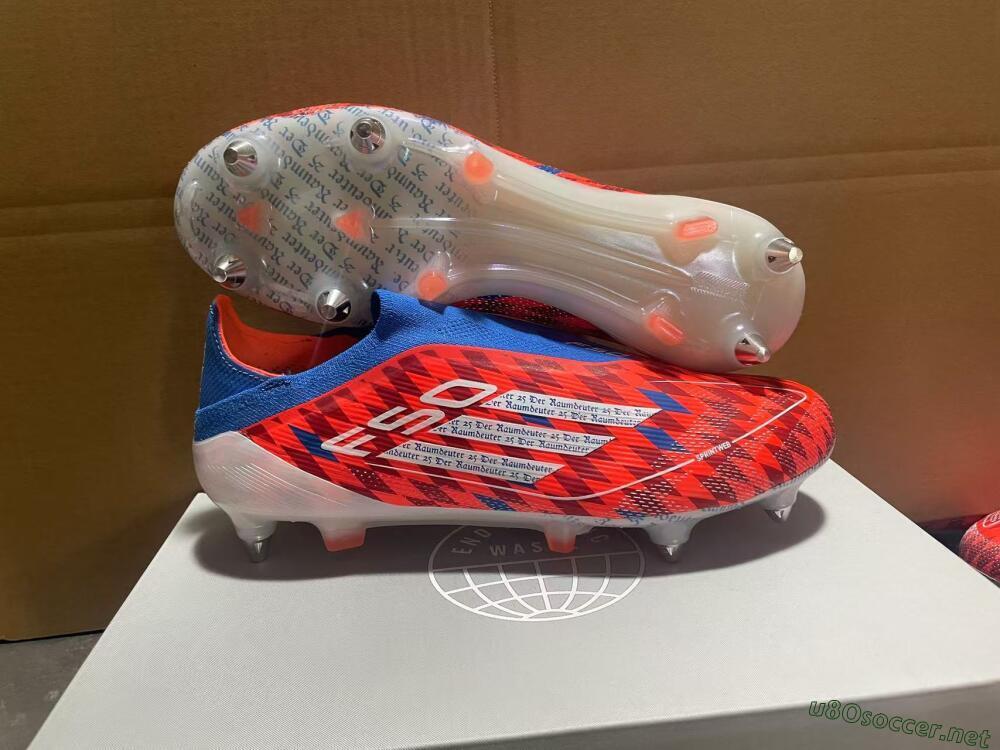 Men's Adidas F50 Elite Laceless SG Football Boots - Red/Blue/White