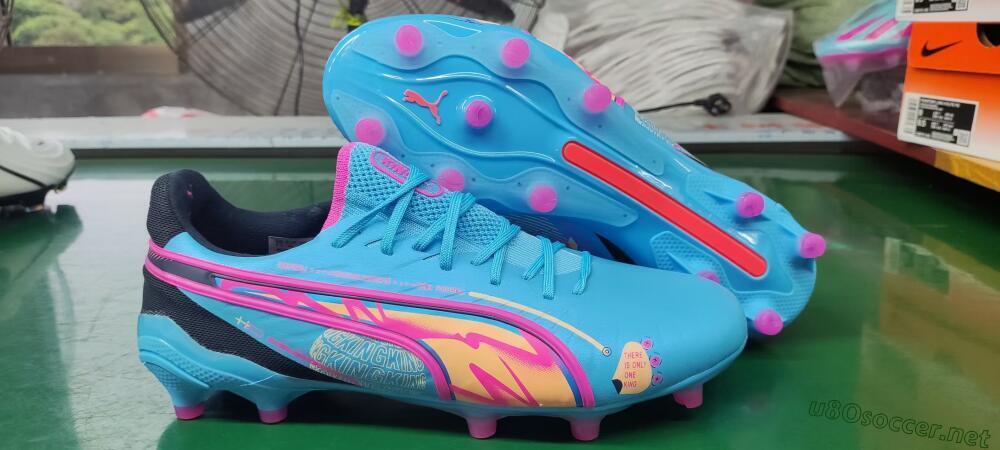 Men's Puma Ultra Ultimate FG Football Boots - Blue/Pink/Black