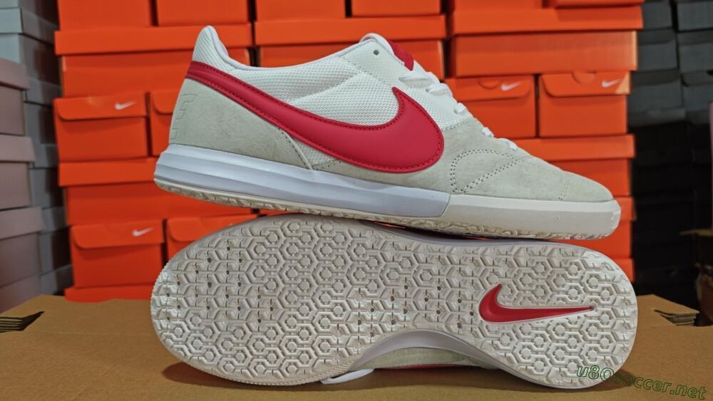 Men's Nike Premier 2 Sala IC Football Shoes - Grey/White/Red
