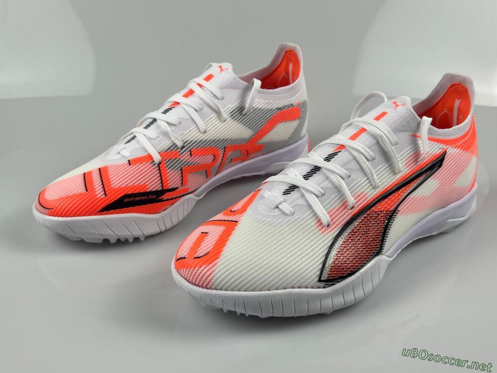 Men's Puma Ultra Ultimate TF Football Shoes - White/Red/Black