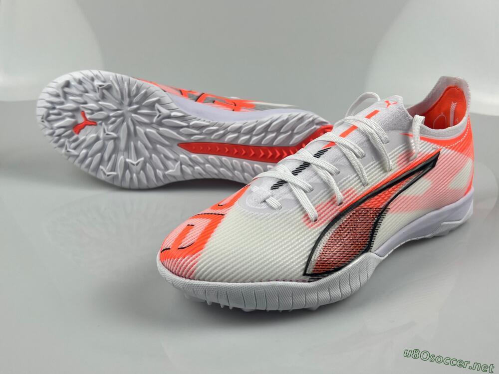 Men's Puma Ultra Ultimate TF Football Shoes - White/Red/Black