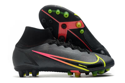 Men's Nike Mercurial Superfly 8 Elite AG Football Boots - Black/Yellow/Pink
