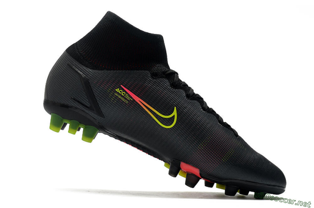 Men's Nike Mercurial Superfly 8 Elite AG Football Boots - Black/Yellow/Pink 4