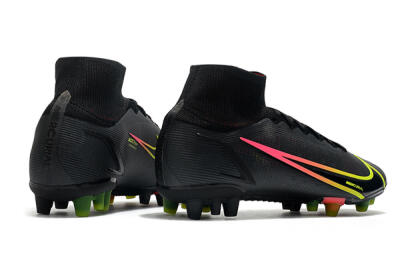 Men's Nike Mercurial Superfly 8 Elite AG Football Boots - Black/Yellow/Pink