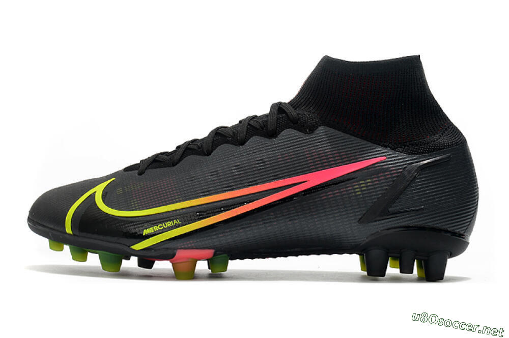 Men's Nike Mercurial Superfly 8 Elite AG Football Boots - Black/Yellow/Pink 0